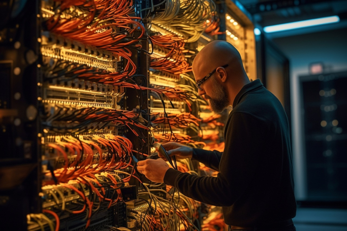 network engineer working on DHCP server