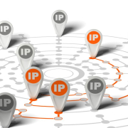 An illustration showing a map of various ip addresses spread out over a network.