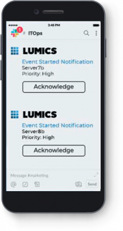 Illustration of lumics and slack integration